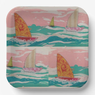 Segelbootpapierplatte Pappteller