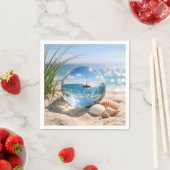 Segelbootreflexion in Glassphäre Serviette (Beispiel)