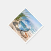 Segelbootreflexion in Glassphäre Serviette (Ecke)