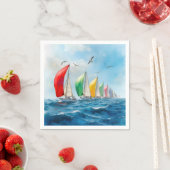 Segelbootrennen auf hoher See Serviette (Beispiel)