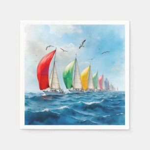 Segelbootrennen auf hoher See Serviette