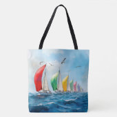 Segelbootrennen auf hoher See Tasche (Vorderseite)