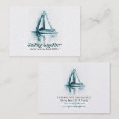 Segelboots-Aquarell Visitenkarte-Schablone Visitenkarte (Vorne/Hinten)