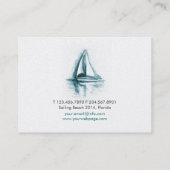 Segelboots-Aquarell Visitenkarte-Schablone Visitenkarte (Rückseite)