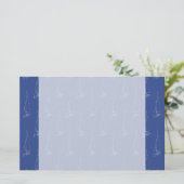 Segelbootsmuster. Dunkelblau. Briefpapier (Stehend Vorderseite)