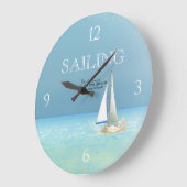 Segelbootszene Große Wanduhr (Winkel)