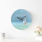 Segelbootszene Große Wanduhr (Zuhause)
