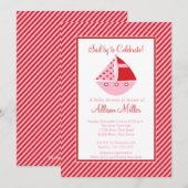 Segelby bis Celebrate Segelboot Babydusche Einladung (Vorne/Hinten)