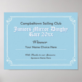 Segelclub Wettbewerb Gewinner-Zertifikat Post Poster