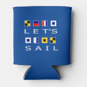 Segelen wir farbenfrohe nautische Flaggen dunkle F Dosenkühler (Vorderseite)