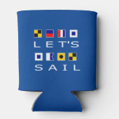 Segelen wir farbenfrohe nautische Flaggen dunkle F Dosenkühler (Rückseite)