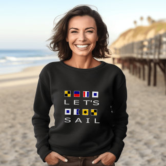 Segelen wir farbenfrohe nautische Flaggen dunkle F Sweatshirt