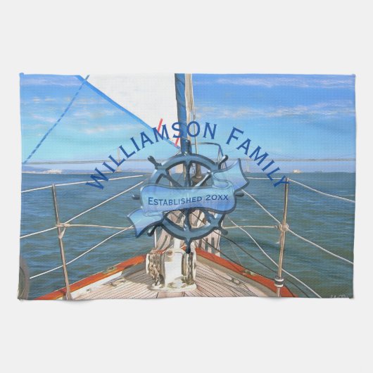 Segelfamilie San Francisco 0869 Geschirrtuch (Horizontal)