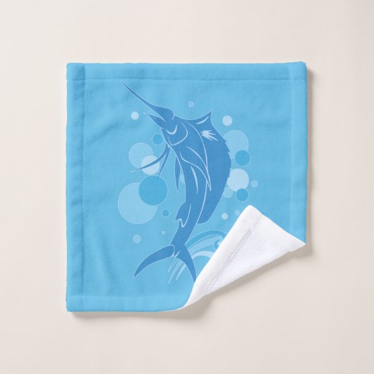 Segelfisch Badhandtuch Set (Waschlappen)
