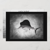 Segelfisch, der Vintage Kunst fischt Einladung (Vorne/Hinten)