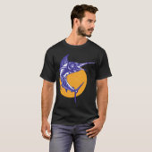 Segelfisch Fisch Springt Retro T-Shirt (Vorne ganz)