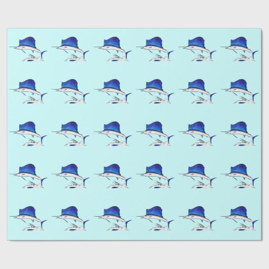 Segelfisch Geschenkpapier (Flach)