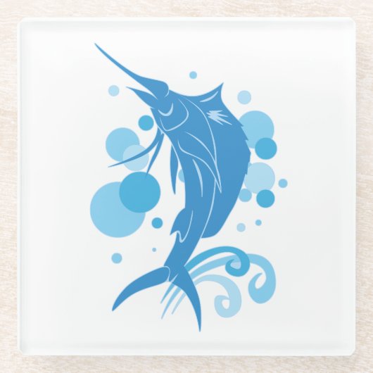 Segelfisch Glasuntersetzer (Vorderseite)