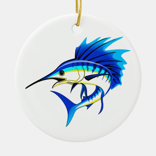Segelfisch Keramik Ornament (Vorne)