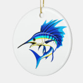 Segelfisch Keramik Ornament (Links)
