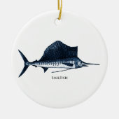 Segelfisch-Logo Keramikornament (Vorne)
