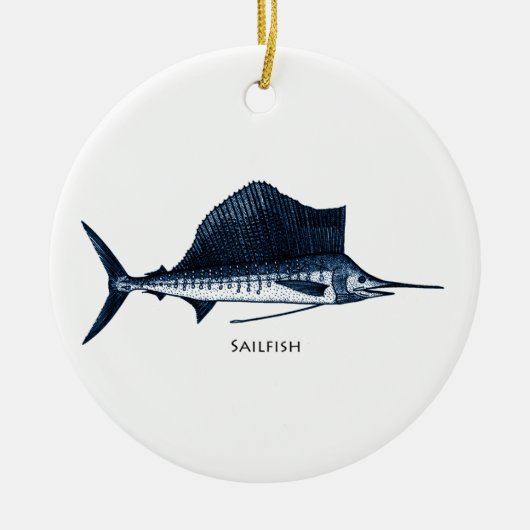 Segelfisch-Logo Keramikornament (Vorne)