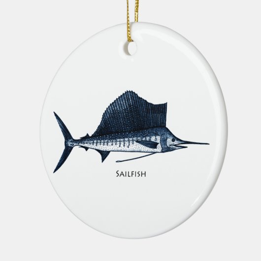 Segelfisch-Logo Keramikornament (Links)