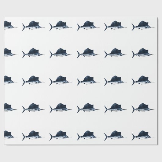 Segelfisch-Muster Geschenkpapier (Flach)