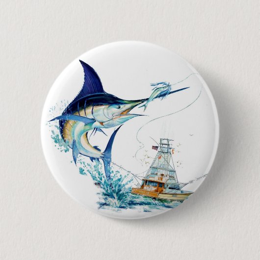Segelfisch nimmt den Köder Button (Vorderseite)