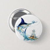 Segelfisch nimmt den Köder Button (Vorne & Hinten)