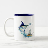 Segelfisch nimmt den Köder Zweifarbige Tasse (Links)