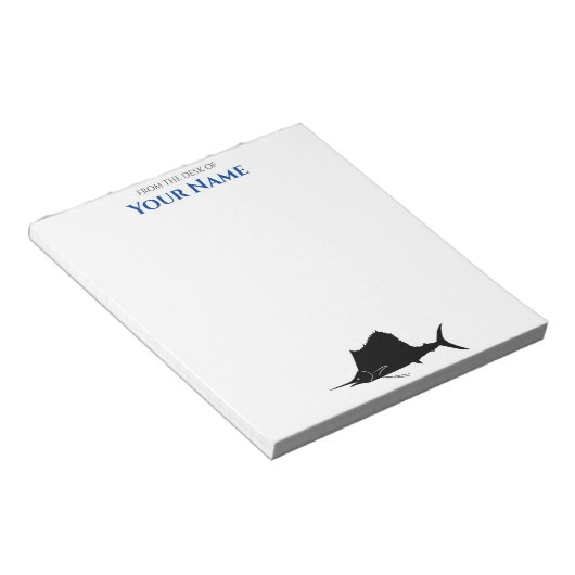 Segelfisch - Personalisierter Notepad Notizblock (angewinkelt)