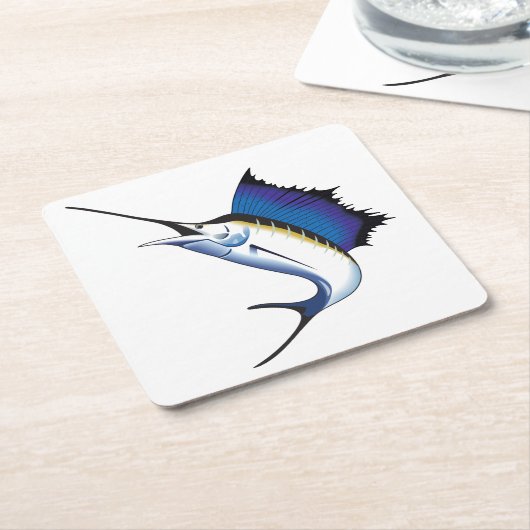 Segelfisch Rechteckiger Pappuntersetzer (angewinkelt)