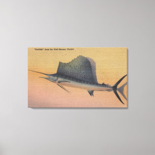Segelfisch vom Gulf Stream, FloridaFlorida Leinwanddruck