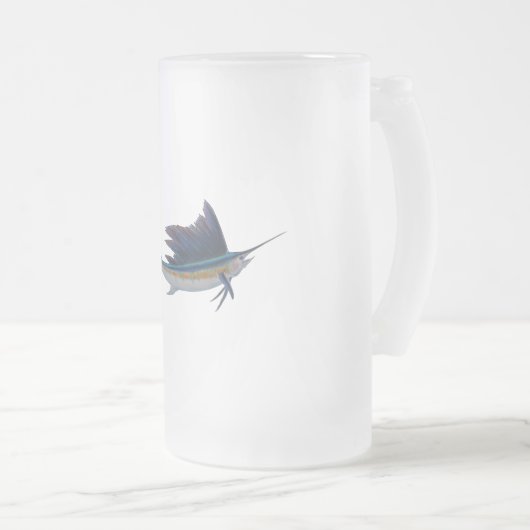 Segelfischbier-Tasse Mattglas Bierglas (VorderseiteRechts)