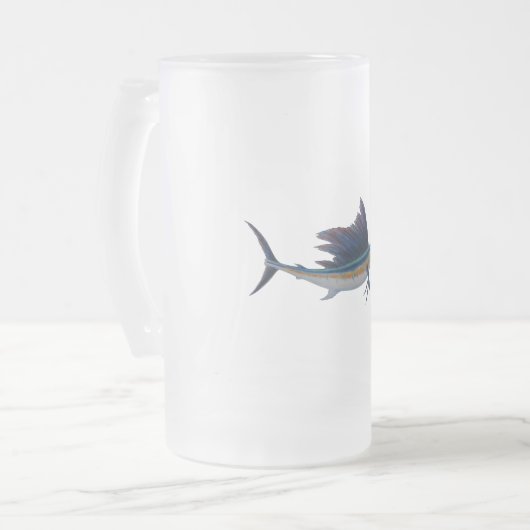 Segelfischbier-Tasse Mattglas Bierglas (Vorderseite Links)