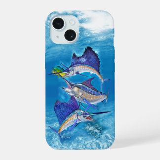 Segelfische, Marlin, Maui, die über den Ozean tran iPhone 15 Hülle