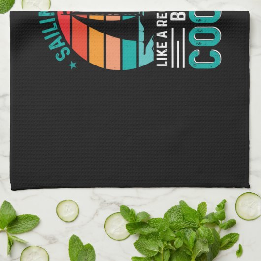 Segelfischer Vater Geschirrtuch (Gefaltet)