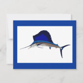 Segelfischfischengraphik Einladung (Vorderseite)