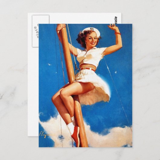 Segelfliege Button-Up Postkarte (Vorne/Hinten)