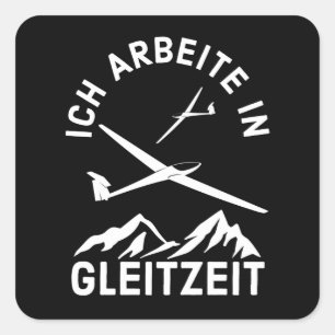 Segelflieger Pilot Gleitzeit Segelflugzeug in die  Quadratischer Aufkleber