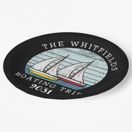 Segelfliegerische Familienurlaub Pappteller (Schrägansicht)