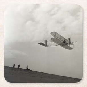 Segelflugtest Flugluftfahrt Wright-Brüder Rechteckiger Pappuntersetzer