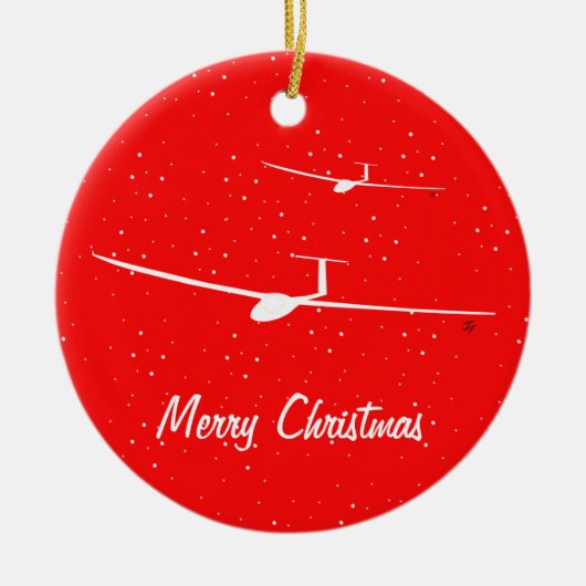 Segelflugzeug Keramik Ornament (Vorne)