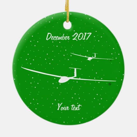 Segelflugzeug Keramik Ornament (Hinten)