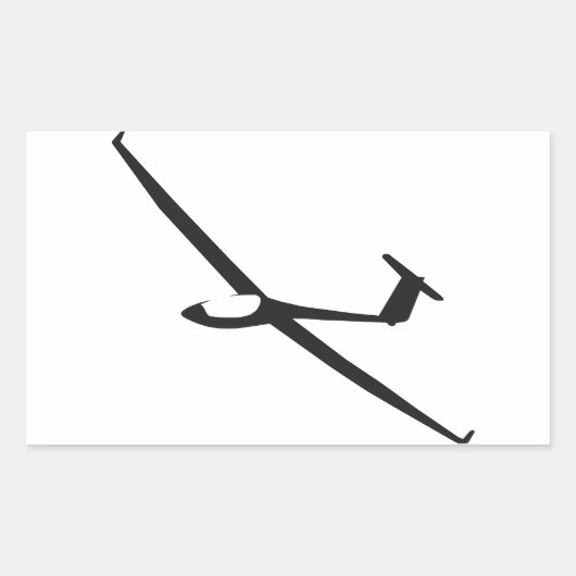 Segelflugzeug Rechteckiger Aufkleber (Vorderseite)