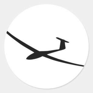 Segelflugzeug Runder Aufkleber