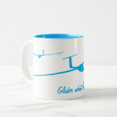 Segelflugzeug was sonst? zweifarbige tasse (Vorderseite Links)