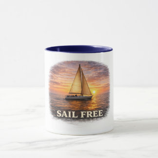 Segelfrei-Tasse Sonnenuntergang Segelboot Kaffeeta Tasse