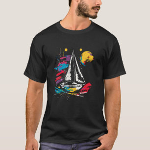 Segelgrafik Strand Katamaran T-Shirt